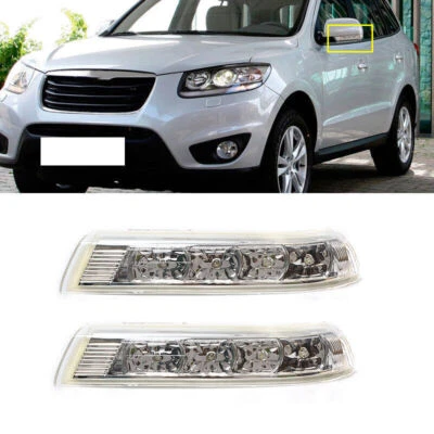 1 Pair Rearview Mirrors Turn Signal Light Replace For Hyundai Santa Fe 2010-2012 - Image 1 of 4