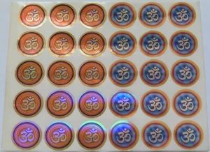 Hindu Buddhist Sacred and Auspicious Om Aum Sticker Sheet 30 Stickers 2.2cm - Picture 1 of 4