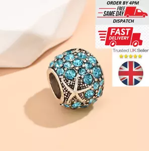 Brazalete Pave Charm Bead Aqua Exquisito Lujoso Brillante Cuentas Espaciadoras Hágalo Usted Mismo Hoja Arte - Imagen 1 de 8
