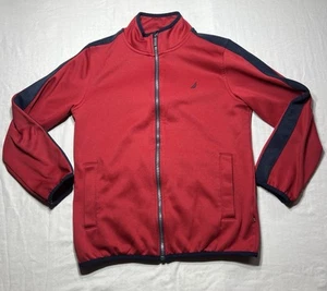 Nautica Lightweight Fleece Zip Jacket Red Sz Youth Medium (10/12) - Picture 1 of 10