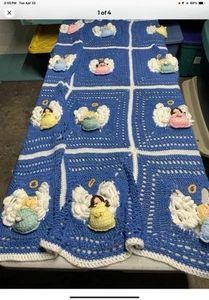 Grandma Made Twin Size Crochet ’angles’ Throw Afghan - Picture 1 of 7