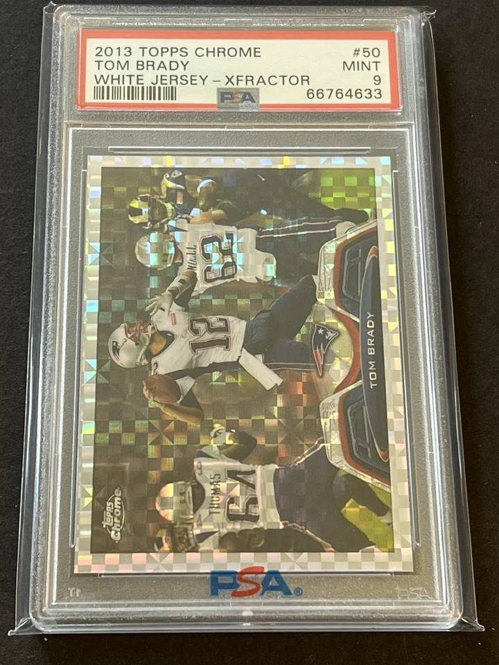 2013 13 TOPPS CHROME XFRACTOR TOM BRADY #50 WHITE JERSEY PSA 9 MINT 🐐 - Image 1 of 2