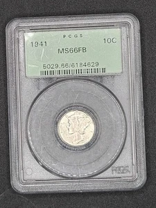 Mercury Dime 1941 | PCGS MS66FB etiqueta verde - Imagen 1 de 4