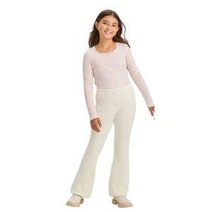 White Cream Ivory Flared Knit Girl's Pants Size L (10/12) - Picture 1 of 8