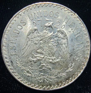 1933 Mexiko 1 Peso Stempelglanz .720 Silber KM 454 - Bild 1 von 2