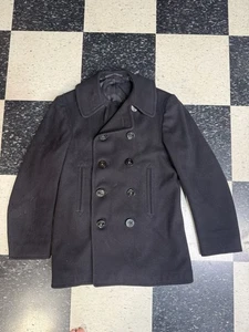Vintage Naval Clothing Factory Jacket Navy Peacoat Wool Jacket Size Men’s 38 - Picture 1 of 9