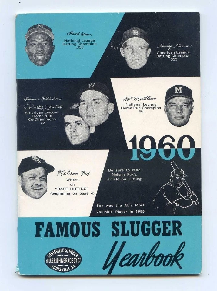 1960 Famous Slugger Anuario Louisville Slugger Medias Blancas Nellie Fox "HOF" Foto 1 de 1
