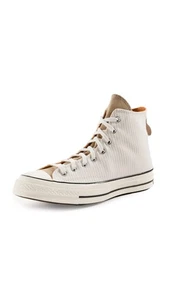 Converse Men's Chuck 70 Hi Hickory Stripe Sneakers, Desert Sand/Egret A00473C 11 - Picture 1 of 5