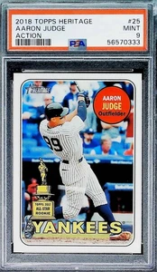 2018 Topps Heritage Action Variation #25 Aaron Judge New York Yankees PSA 9 MINT - Bild 1 von 2