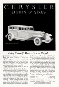1931 Chrysler Eights and Sixes: Chrysler Eight Deluxe Vintage Print Ad - Picture 1 of 1