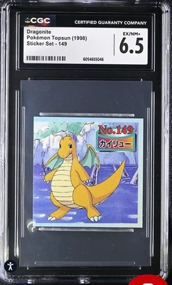 1998 CGC 6.5 TOPSUN Sticker Set Dragonite Pokémon #149 PSA BGS TOP POP 1 GRAIL - Image 1 of 3