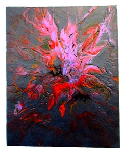 Pintura Acrílica Personalizada Abstracta Original Verter Arte Pintura 8x10 Lienzo Firmado - Imagen 1 de 4