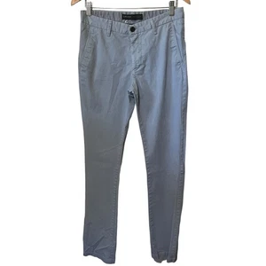 Zara Basic Collection Preppy Blue Cotton Chino Straight Leg Golf Casual Pants 30 - Picture 1 of 8