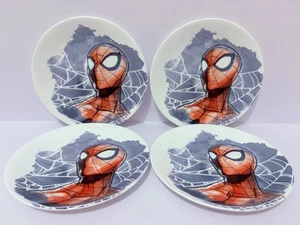 Corelle Marvel Comics Spiderman Lunch 8.5” Plates Dishes Set of 4 - Picture 1 of 2