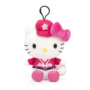 Sanrio Hello Kitty Sports Baseball Mascot Clip-On Plush Keychain Backpack Clip - Picture 1 of 1
