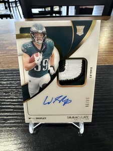 Will Shipley 2024 Immaculate True RPA /99 Eagles toppa 4 colori su carta auto - Foto 1 di 2