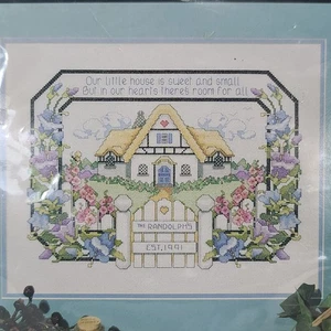 Vintage 1991 Bucilla Counted Cross Stitch Kit #40581 Our Little House 14 x 11" - Picture 1 of 4