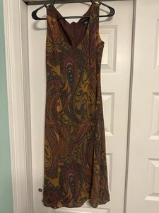 Vestido Midi Y2K Vintage A.B.S Floral Cachemira Talla 2 Cottagecore Oscuro Romántico Años 90 - Imagen 1 de 4