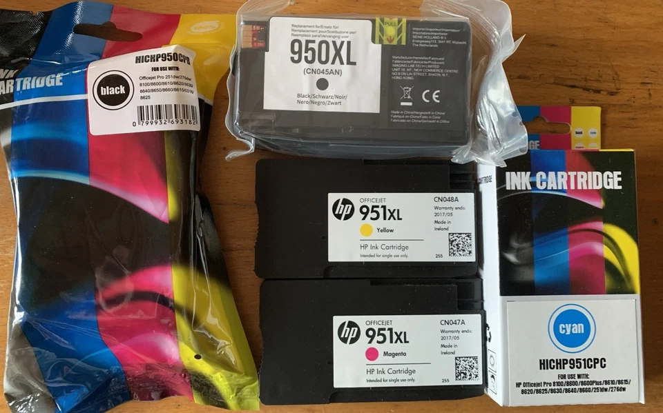 Compatible ink  HP Black 950XL x 2,  1 each of 951XL  Cyan,Magenta & Yellow - Image 1 of 1