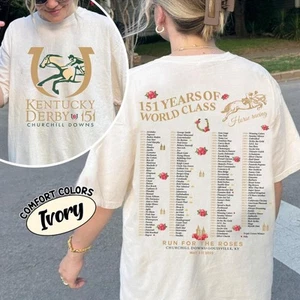 Kentucky Derby 2025 T Shirt Unisex 151st Run For the Roses Horse Racing Lover - Picture 1 of 3