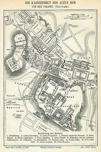 Kaiser Forums In The Ancient Rome And Paladin City Map From 1897 Circus Maximus - Picture 1 of 1