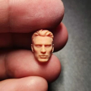 1:18 Captain  Chris Evans Head Sculpt Carved For 3.75" Male Figure Body - Picture 1 of 6