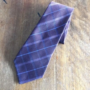 Paul Smith Neck Tie 100% Silk Vintage Made in England Purple Iridescent Striped - Picture 1 of 6