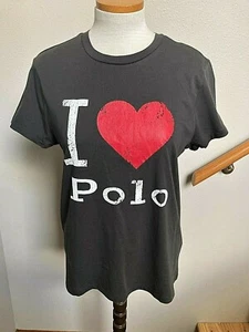 CAMISETA POLO RALPH LAUREN-S/S-NEGRO(ISH)-"I-HEART-POLO"-100% ALGODÓN-ELÁSTICO-L - Imagen 1 de 2