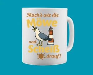 Kaffeetasse Möwe mit Leuchtturm Tasse Kaffeebecher Geschenk Keramik - Bild 1 von 1