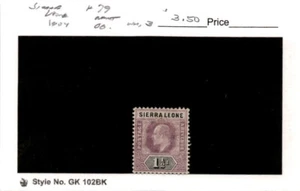 Sierra Leona, sello postal, #79 como nuevo con bisagras, 1904 rey Eduardo - Imagen 1 de 1
