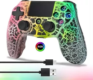 Wireless Controller for PS4 Wireless Remote Gamepad with Unique Cracked Design - Picture 1 of 8