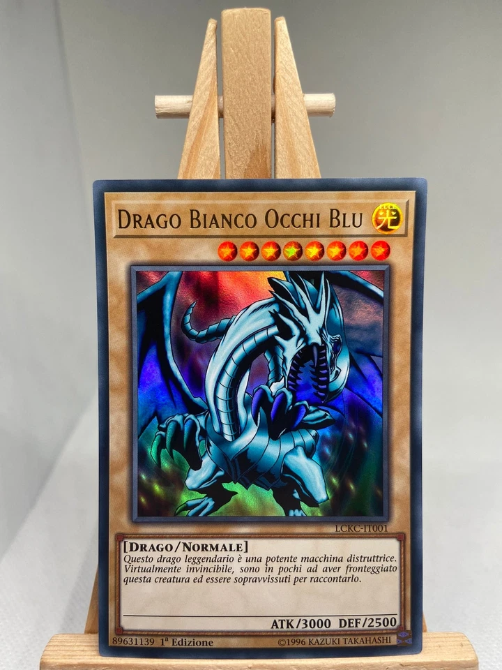 Blue-Eyes White Dragon Ultra Rare 1st Ed. LCKC-IT001 / EN001 (LOB Art) NM YuGiOh - Image 1 of 2