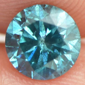 Loose Blue Diamond Fancy Color 1.00 Carat Round Shaped SI1 Enhanced Real 6.36 MM - Picture 1 of 9