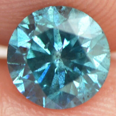 Loose Blue Diamond Fancy Color 1.00 Carat Round Shaped SI1 Enhanced Real 6.36 MM - Image 1 of 4