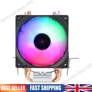 RGB CPU Cooler 2 Heat Pipe 9cm Tower Radiator Computer Accessories for INTEL AMD - Afbeelding 1 van 12
