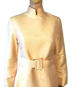 Vintage Iridescent Raw Silk Dress Custom Made in 1960s Bangkok CLEAN Sz 10 - Picture 1 of 11