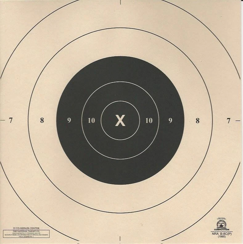NATIONAL TARGET B-8C [B8C] NRA Official 25 Yard Repair Center for B-8 Target (50) [aka. B-9]
