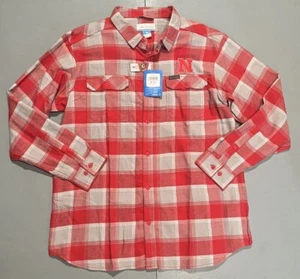 Camicia Nebraska Cornhuskers Columbia in flanella con bottoni uomo XL vendita al dettaglio $65 - Foto 1 di 3