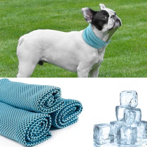 Cooling Dog Bandana S M L Breathable Chill Cool Cold Scarf Pet Towel Wrap Collar - Picture 1 of 13