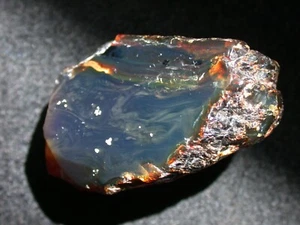 Beautiful Deep BLUE AMBER Fossil Nugget Gemstone Large 24 gram Piece - Picture 1 of 10