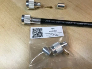 Conectores de crimpado macho RFC 62-9940(S) Silver Gold Teflon® N 9913 LMR400 y más - Imagen 1 de 5