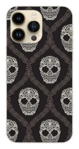 Coque en silicone imprimée compatible Apple iPhone 14 Pro Max Floral skull - Picture 1 of 3