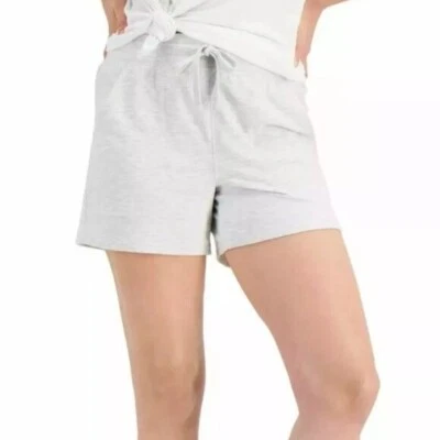 NEW! Karen Scott Shorts High Rise Pullover Drawstring Grey Size PP Cotton Blend - Image 1 of 4