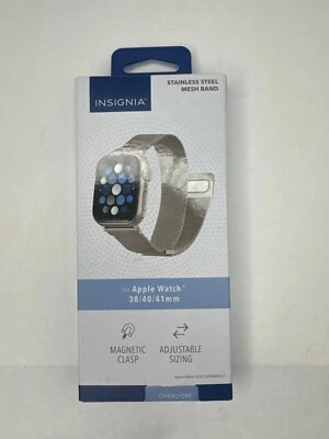 INSIGNIA Correa de Malla de Acero Inoxidable para Apple Watch 38/40/41mm y 42mm Serie 10 Foto 1 de 4