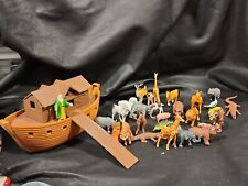Vintage Noah's Ark Plastic Miniature Play Set Hong Kong Animals