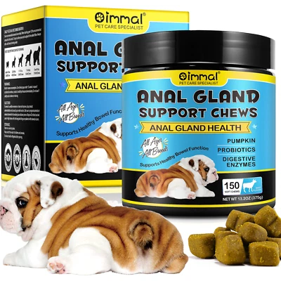MAANI ESSENCE Anal Gland Soft Chew Treats, Dog Fiber Supplement for Anal Glands with Pumpkin,