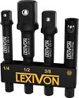 LEXIVON Impact Socket Adapter & Magnetic Bit Holder Set | 4 Pieces of 1/4-Inc...