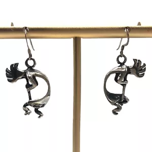 Kokopelli Sterling Silber Ohrringe 3D Vintage 5 Gramm Western - Bild 1 von 4