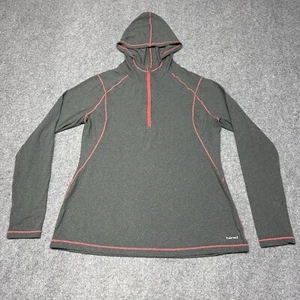Hind 1/4 Zip Hoodie Lightweight Running Shirt Gray Polyester Women's Large - Picture 1 of 11