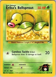 Pokemon TCG Erika's Bellsprout Gym Heroes 76/132 Unlimited Common Card WOTC NM - Picture 1 of 2